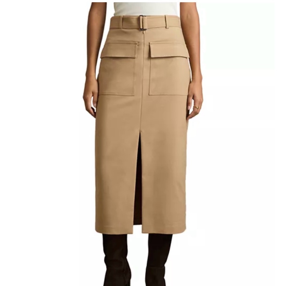 NWT $170 Reiss Camel/Taupe Pencil Skirt with Slit Size 6